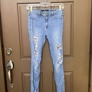 Women's Light Blue Distressed Jeans